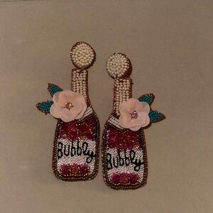 Champagne bottle earrings